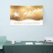 Gold Merry Santa Reindeer Silhouette Spandoek (Beurs)