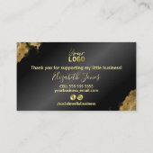 Gold met Black Damask Hartelijk dank voor uw aanko Visitekaartje (Achterkant)