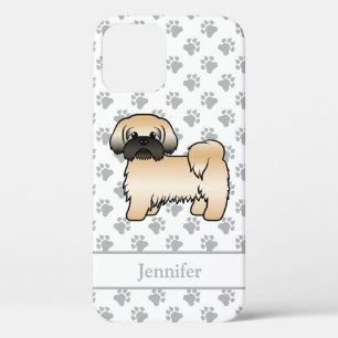 Gold met Black Mask Shih Tzu Cartoon Dog & Name Case-Mate iPhone Case