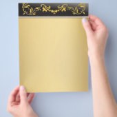 Gold met Gold op zwarte grens decoratieve brochure (Hand)