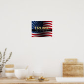 Gold met vlag Donald Trump voor President 2016 Poster (Keuken)