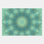 Gold met White Blue of Red Kaleidoscope Inpakpapier Vel (Voorkant 3)