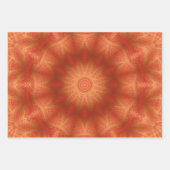 Gold met White Blue of Red Kaleidoscope Inpakpapier Vel (Voorkant 2)