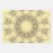 Gold met White Blue of Red Kaleidoscope Inpakpapier Vel (Voorkant)