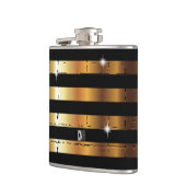 Gold Metal & Black Stripe | DIY-monogram Heupfles (Links)