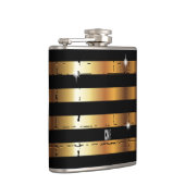 Gold Metal & Black Stripe | DIY-monogram Heupfles (Rechts)