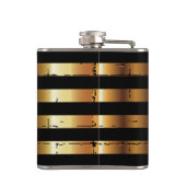 Gold Metal & Black Stripe | DIY-monogram Heupfles (Achterkant)