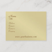 Gold Metal Blue Damask Pattern Visitekaartje (Achterkant)