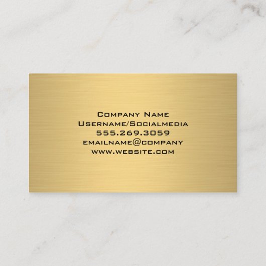 Gold Metal Brush | Makeuppenselen Visitekaartje (Achterkant)