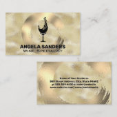 Gold Metal Brushed Wine Glasses Visitekaartje (Voorkant / Achterkant)