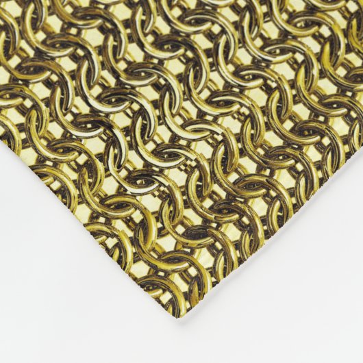 Gold Metal Chain Metallic Medieval Armor Fleece Deken (Hoek)