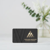 Gold Metal Corporate Logo | Sleek Visitekaartje (Staand voorkant)