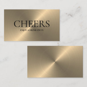 Gold Metal Effect Gratis Drinken Ticket Kaart