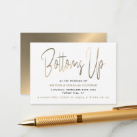 Gold Metal Effect Script Style Gratis Drink Ticket