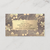 Gold Metal Flower Leaf Pattern Visitekaartje (Achterkant)