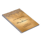 Gold Metal Glitter Drip Hair And Makeup Noteb Notitieboek (Rechterzijde)