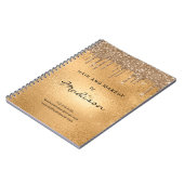 Gold Metal Glitter Drip Hair And Makeup Noteb Notitieboek (Linkerzijde)