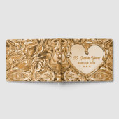 Gold Metal Heart Wedding Gastenboek (Volledig)