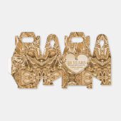 Gold Metal Heart Wedding Jubileum Bedankdoosjes (Uitgevouwen)