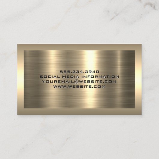 Gold Metal | Home Hammer Logo Business Visitekaartje (Achterkant)