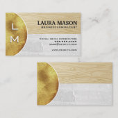 Gold Metal | Hout | Marmer Visitekaartje (Voorkant / Achterkant)