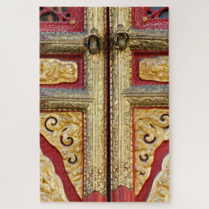 Gold Metal Lace aan de deur Legpuzzel