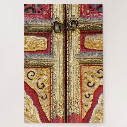 Gold Metal Lace aan de deur Legpuzzel (Verticaal)