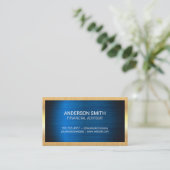 Gold Metal Lijst | Achtergrond blauw metaal Visitekaartje (Staand voorkant)