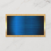 Gold Metal Lijst | Achtergrond blauw metaal Visitekaartje (Achterkant)