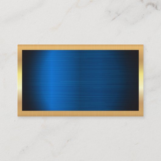 Gold Metal Lijst | Achtergrond blauw metaal Visitekaartje (Achterkant)