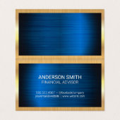 Gold Metal Lijst | Achtergrond blauw metaal Visitekaartje (Buitenkant ongevouwen)