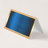 Gold Metal Lijst | Achtergrond blauw metaal Visitekaartje (Achterkant)