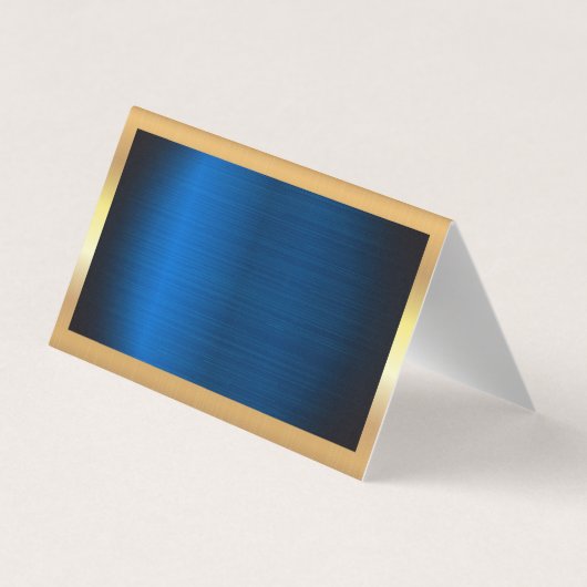 Gold Metal Lijst | Achtergrond blauw metaal Visitekaartje (Achterkant)