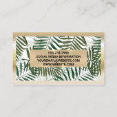 Gold Metal Lijst | Boho Palm Leaves Style Visitekaartje (Achterkant)