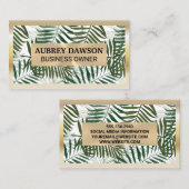 Gold Metal Lijst | Boho Palm Leaves Style Visitekaartje (Voorkant / Achterkant)