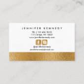 Gold Metal Makeup Artist Script Beauty Salon Visitekaartje (Achterkant)