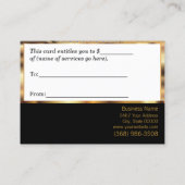 Gold Metal Mesh Cadeaubon Kortingskaartje (Achterkant)