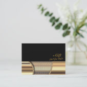 Gold Metal Mesh Cadeaubon Kortingskaartje (Staand voorkant)