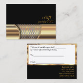 Gold Metal Mesh Cadeaubon Kortingskaartje (Voorkant / Achterkant)