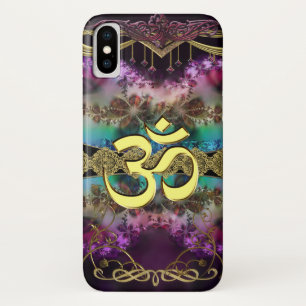 Gold Metal OM-Symbool op Fractal Tapestry Case-Mate iPhone Case