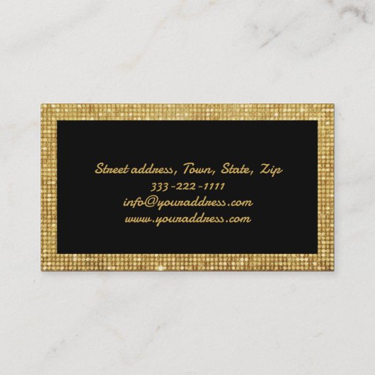 Gold Metal Pattern Mode Blogger Design Expert Visitekaartje (Achterkant)