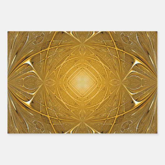 Gold Metal Pattern-ontwerp Inpakpapier Vel (Voorkant 3)