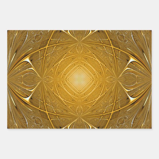 Gold Metal Pattern-ontwerp Inpakpapier Vel (Voorkant 2)