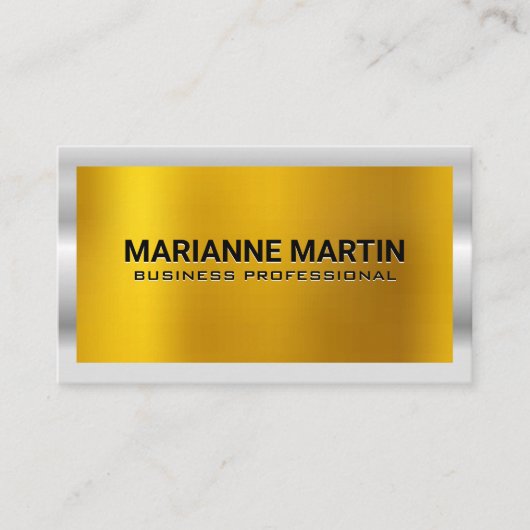 Gold Metal Shine | Zilveren grens Visitekaartje (Voorkant)