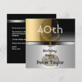 Gold Metal Silver Mannen 40th Birthday Man Kaart (Voorkant / Achterkant)