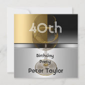 Gold Metal Silver Mannen 40th Birthday Man Kaart (Voorkant)