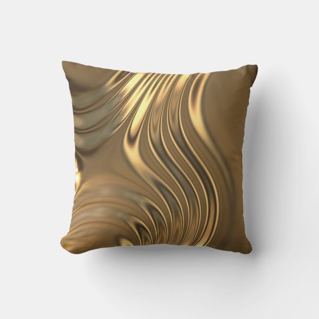 Gold Metal Swirling Design Kussen (Voorkant)