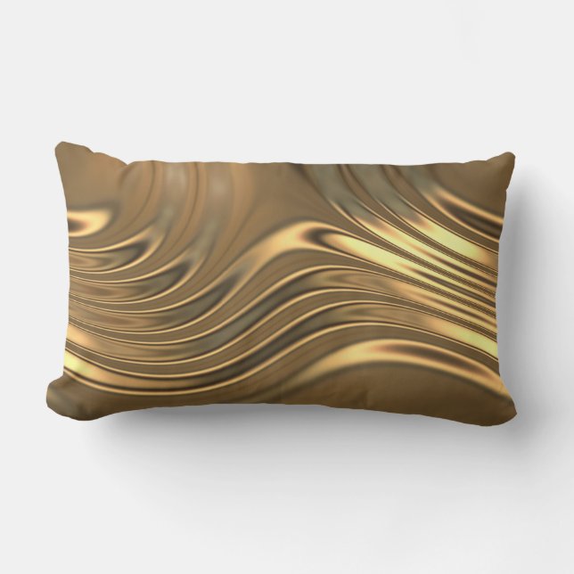 Gold Metal Swirling Design Kussen (Voorkant)