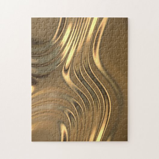 Gold Metal Swirling Design Legpuzzel (Verticaal)