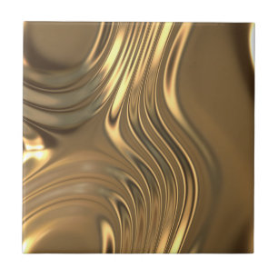 Gold Metal Swirling Design Tegeltje